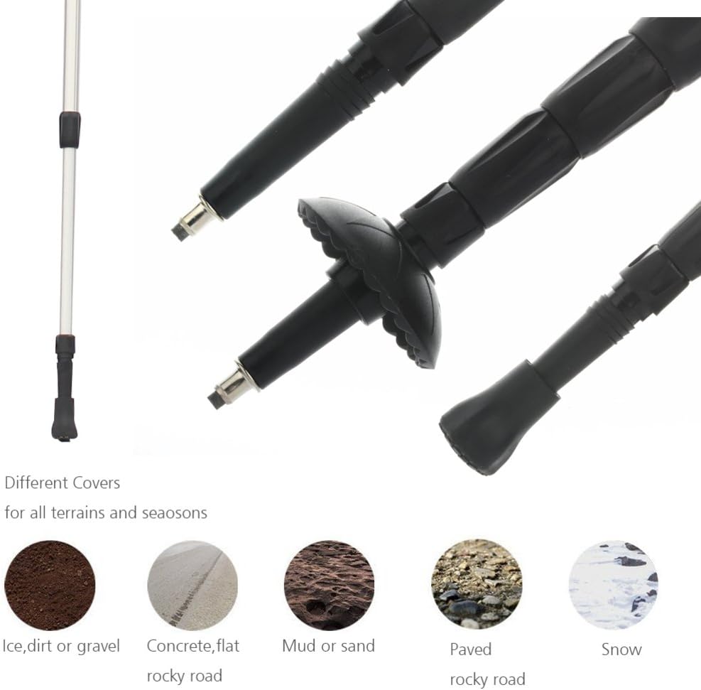 Cork Handle Retractable Aviation Aluminum Alloy Alpenstock Adjustable Telescopic Pole Anti Shock Walking Hiking Stick