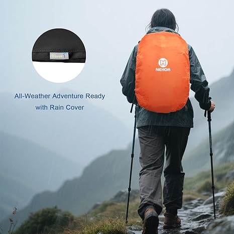 Hiking Backpack, 40L Lightweight Camping Backpack with Rain Cover, Water Resistant Large Hiking Bag Outdoor Travel Daypack for Men Women