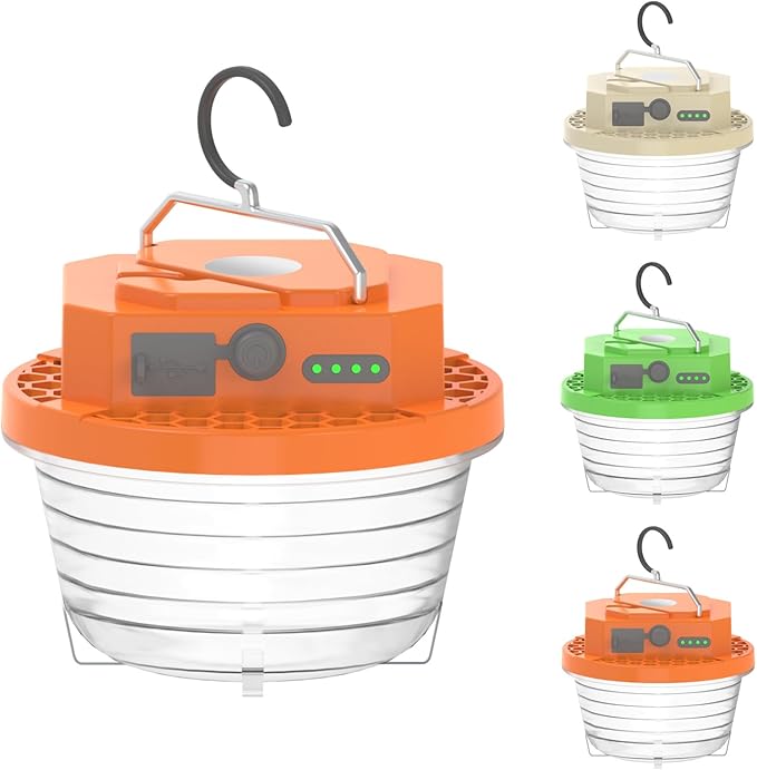 Camping Accessories,Nut Camping Lights Set for Kids, 1200LM,4800mAh Rechargeable Led Lantern with 4 Modes, Portable Camping Light for Tent,Lightweight Tent Lamp (Beige)