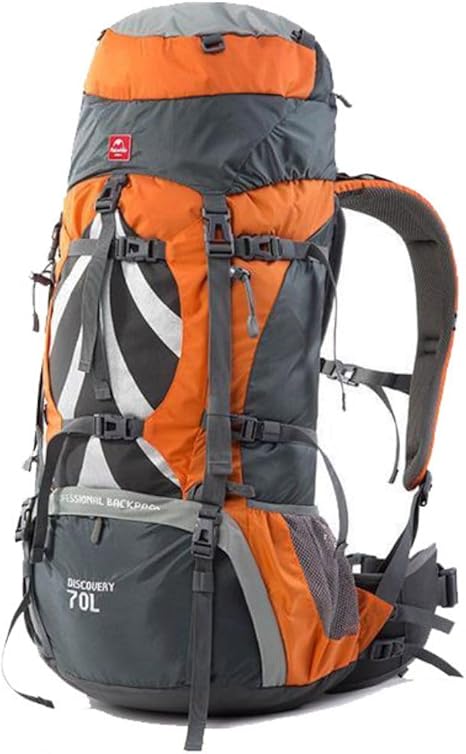 70+5L Lightweight Hiking Backpack, Ripstop Fabric - Lightweight CR Carrying System - Comfort Weight Bearing, Brown, Ultralight Hiking Backpack