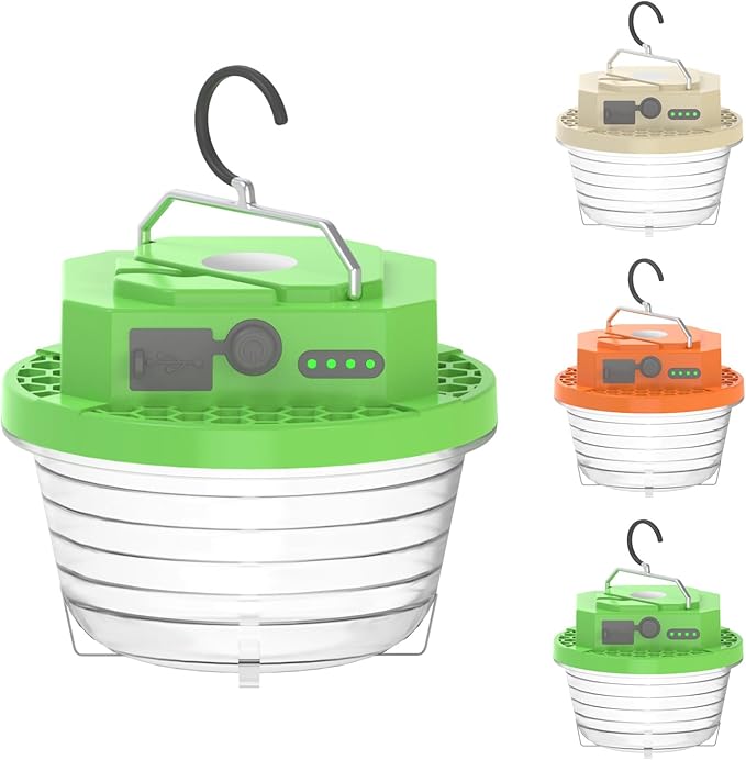 Camping Accessories,Nut Camping Lights Set for Kids, 1200LM,4800mAh Rechargeable Led Lantern with 4 Modes, Portable Camping Light for Tent,Lightweight Tent Lamp (Beige)