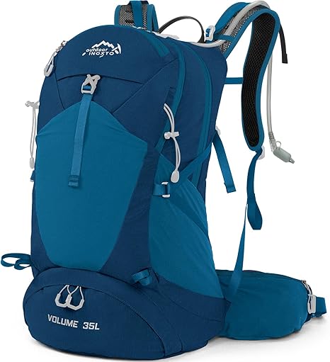 Hiking Backpack,35L Waterproof Hiking Daypack with 3L Water Bladder and Rain Cover, Lightweight Travel Camping Backpack for Men Women