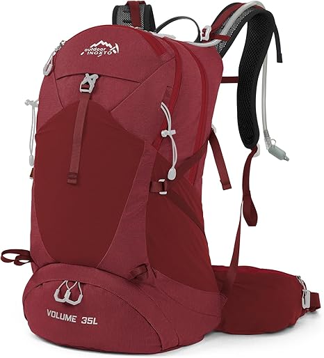 Hiking Backpack,35L Waterproof Hiking Daypack with 3L Water Bladder and Rain Cover, Lightweight Travel Camping Backpack for Men Women