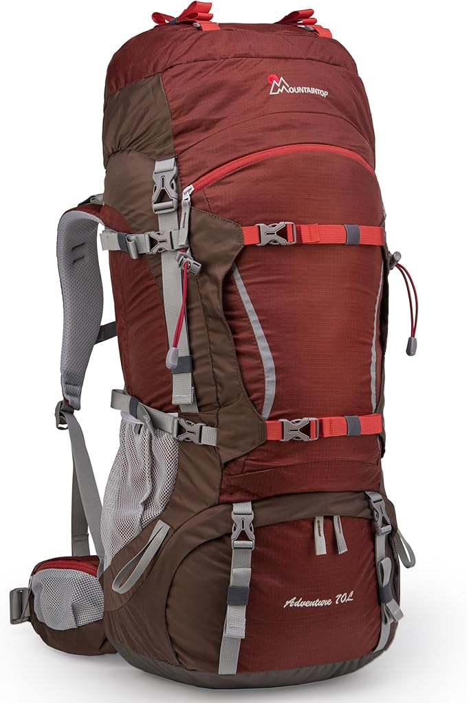 70L Hiking Backpack water-resistant Internal Frame Backpacks Large Trekking Mountaineering Rucksack with Rain Cover for Men Women Cover Outdoor