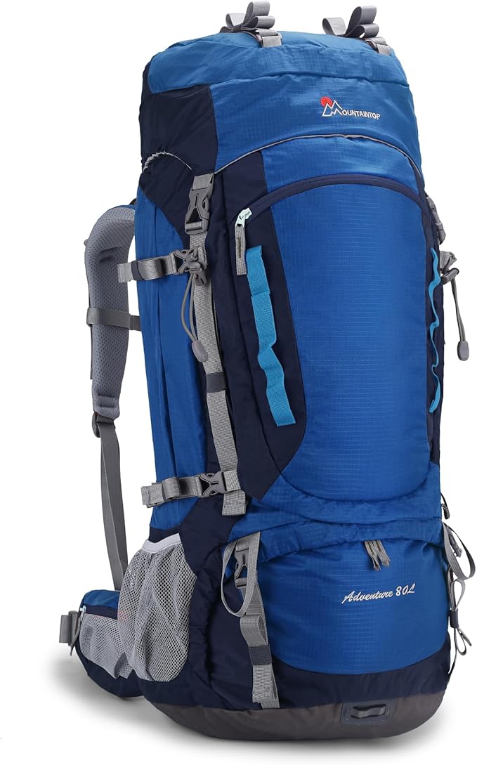 Hiking Backpack 80L Waterproof Mountaineering Backpack Large Camping Trekking Rucksack Multifunctional Climbing with Rain Cover