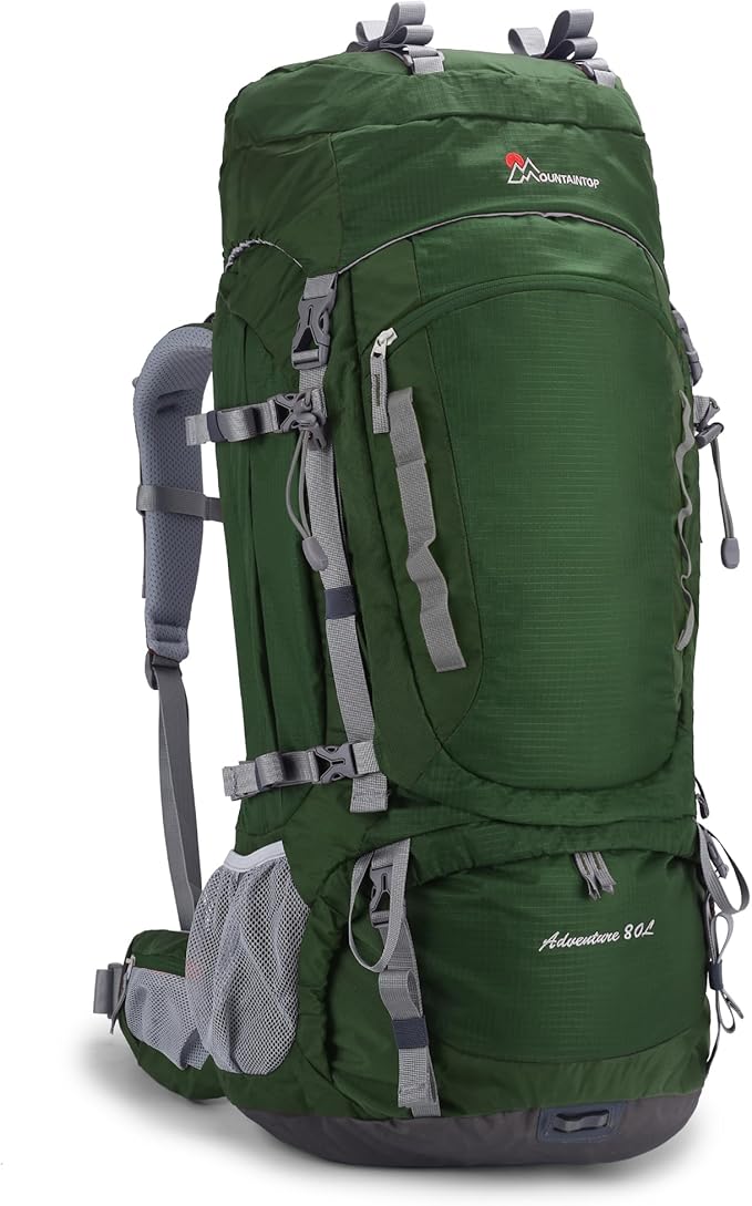 Hiking Backpack 80L Waterproof Mountaineering Backpack Large Camping Trekking Rucksack Multifunctional Climbing with Rain Cover