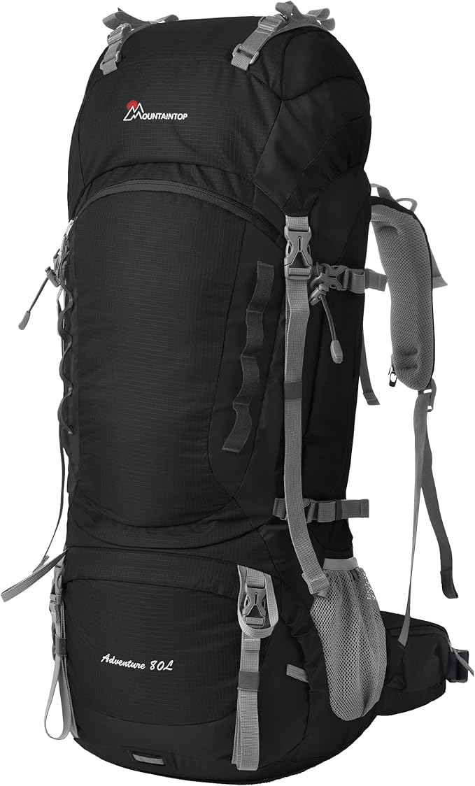 Hiking Backpack 80L Waterproof Mountaineering Backpack Large Camping Trekking Rucksack Multifunctional Climbing with Rain Cover