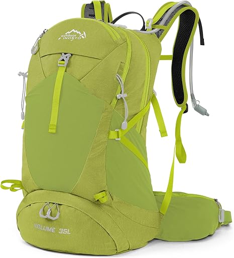 Hiking Backpack,35L Waterproof Hiking Daypack with 3L Water Bladder and Rain Cover, Lightweight Travel Camping Backpack for Men Women