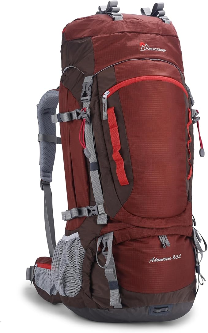 Hiking Backpack 80L Waterproof Mountaineering Backpack Large Camping Trekking Rucksack Multifunctional Climbing with Rain Cover