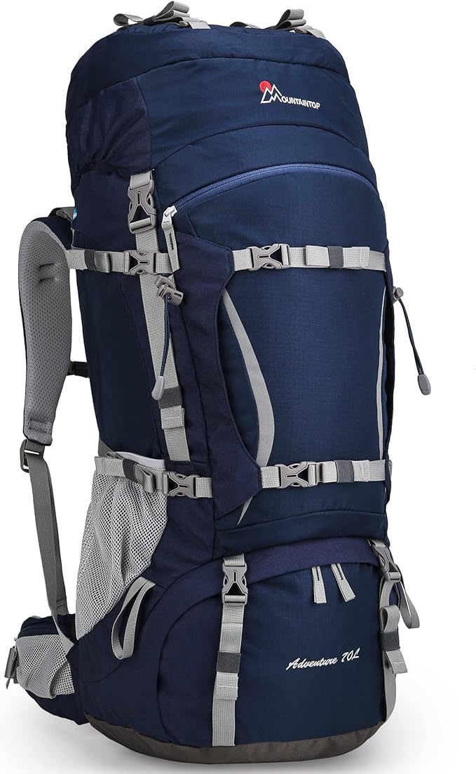 70L Hiking Backpack water-resistant Internal Frame Backpacks Large Trekking Mountaineering Rucksack with Rain Cover for Men Women Cover Outdoor