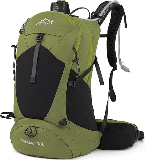 Hiking Backpack,35L Waterproof Hiking Daypack with 3L Water Bladder and Rain Cover, Lightweight Travel Camping Backpack for Men Women
