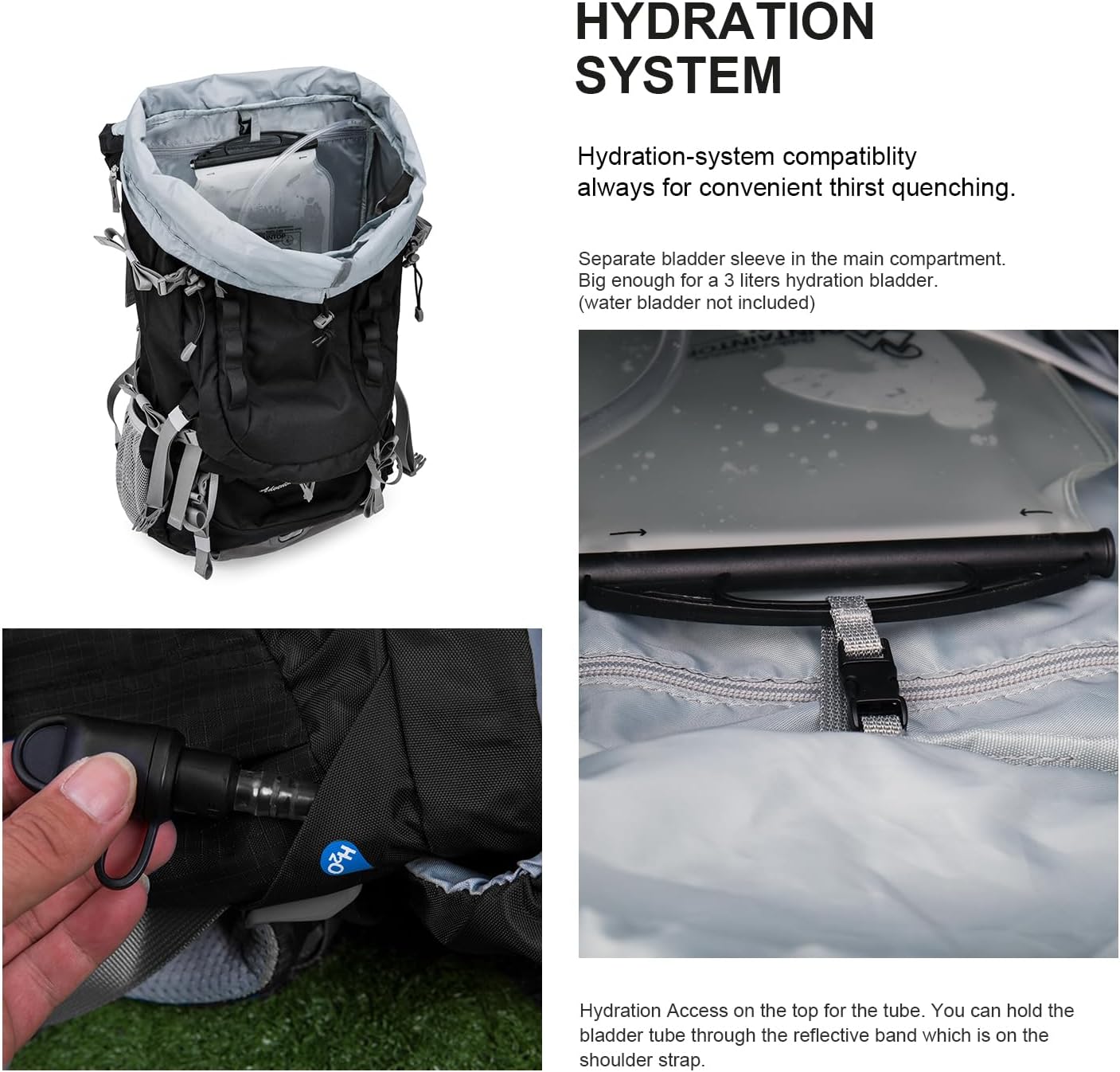 Hiking Backpack 80L Waterproof Mountaineering Backpack Large Camping Trekking Rucksack Multifunctional Climbing with Rain Cover
