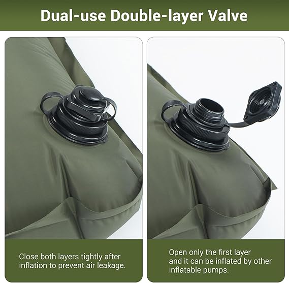 Elegear Double Sleeping Pad for Camping, 4" Ultra-Thick Self Inflating Camping Pad 2 Person with Pillow Built-in Foot Pump Camping Sleeping Mat for Backpacking, Hiking, Portable Camping Pad
