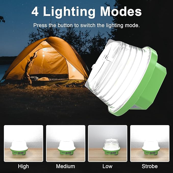 Camping Accessories,Nut Camping Lights Set for Kids, 1200LM,4800mAh Rechargeable Led Lantern with 4 Modes, Portable Camping Light for Tent,Lightweight Tent Lamp (Beige)