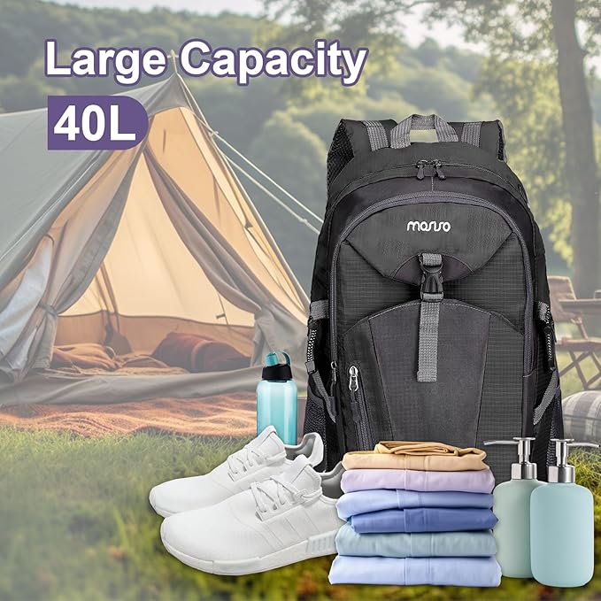 Hiking Backpack,40L Waterproof Lightweight Backpack for Hiking Camping Outdoor Sports,Travel Daypack Men Women