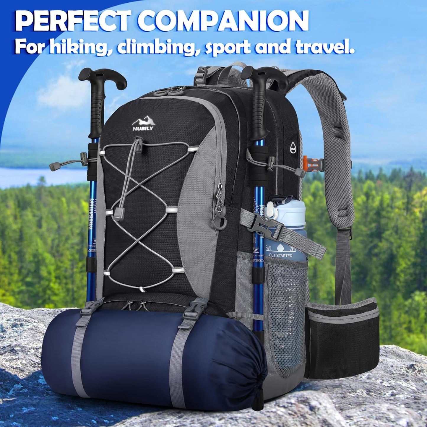 50L Hiking Backpack Waterproof Camping Backpack for Men Women Lightweight HIking Daypack Outdoor Travel Daypack