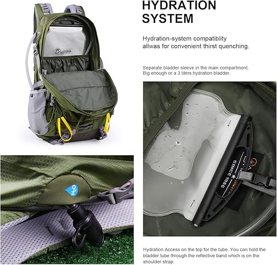 40L Hiking Backpacks Trekking Rucksack with Rain Cover Light Daypacks for Travel Camping Climbing Mountaineer Outdoor Sport