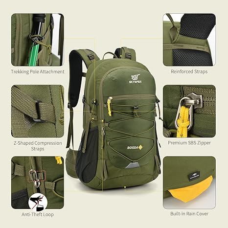 Hiking Backpack for Men Women, 35L Travel Backpack Waterproof Camping Backpack Outdoor Lightweight Daypack