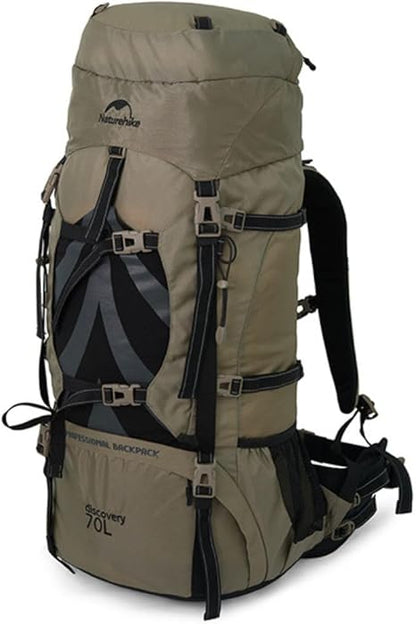 70+5L Lightweight Hiking Backpack, Ripstop Fabric - Lightweight CR Carrying System - Comfort Weight Bearing, Brown, Ultralight Hiking Backpack