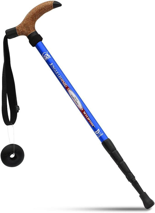 Cork Handle Retractable Aviation Aluminum Alloy Alpenstock Adjustable Telescopic Pole Anti Shock Walking Hiking Stick