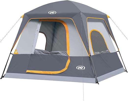 UNP 4-Person Tent, Portable Cabin Tent, Camping Tent 4-Person Easy Set Up, Waterproof with Top Rainfly for Outdoor Camping/Hiking