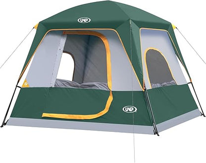 UNP 4-Person Tent, Portable Cabin Tent, Camping Tent 4-Person Easy Set Up, Waterproof with Top Rainfly for Outdoor Camping/Hiking