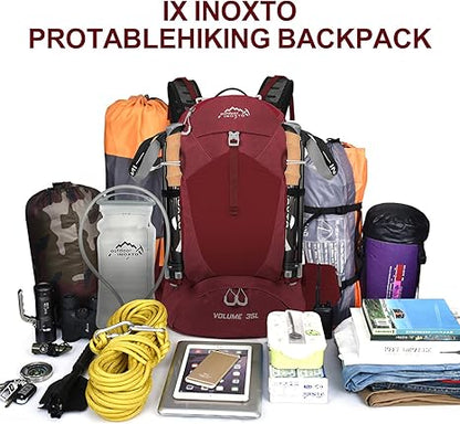 Hiking Backpack,35L Waterproof Hiking Daypack with 3L Water Bladder and Rain Cover, Lightweight Travel Camping Backpack for Men Women