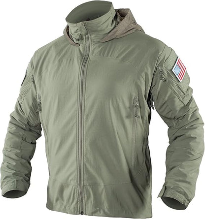Men's Tactical Jacket Military Softshell Army Ranger Green Lightweight Heavy Nylon PCU LVL5