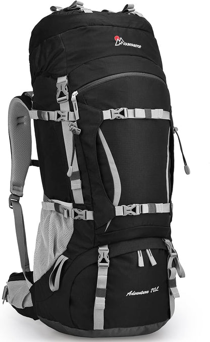70L Hiking Backpack water-resistant Internal Frame Backpacks Large Trekking Mountaineering Rucksack with Rain Cover for Men Women Cover Outdoor