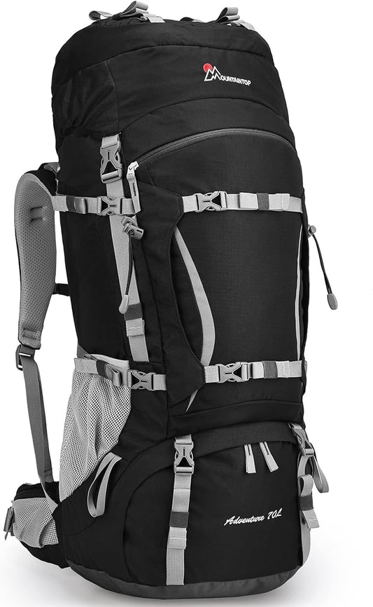 70L Hiking Backpack water-resistant Internal Frame Backpacks Large Trekking Mountaineering Rucksack with Rain Cover for Men Women Cover Outdoor