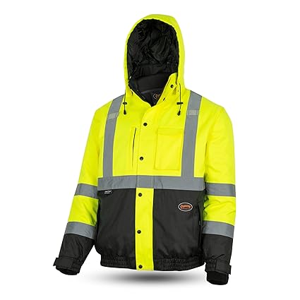 Pioneer Hi Vis 5-in-1 Waterproof Safety Jacket for Men - Convertible to Vest & Black Fleece - Rated to -8°F - ANSI Class 3