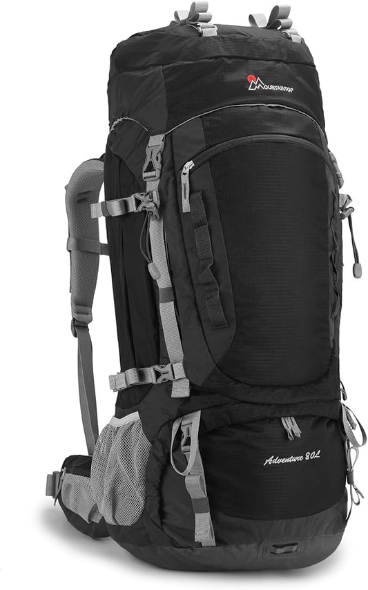 Hiking Backpack 80L Waterproof Mountaineering Backpack Large Camping Trekking Rucksack Multifunctional Climbing with Rain Cover