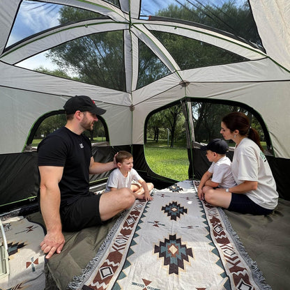 6 Person Camping Tent, Waterproof Easy Installation Camping Tent with Rainproof, Portable Large Family Cabin Tent with 5 Large Mesh Windows and Carrying Bag for Outdoor Camping and Hiking