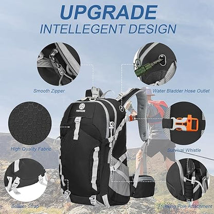 Hiking Backpack, 40L Lightweight Camping Backpack with Rain Cover, Water Resistant Large Hiking Bag Outdoor Travel Daypack for Men Women