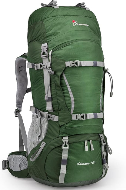 70L Hiking Backpack water-resistant Internal Frame Backpacks Large Trekking Mountaineering Rucksack with Rain Cover for Men Women Cover Outdoor