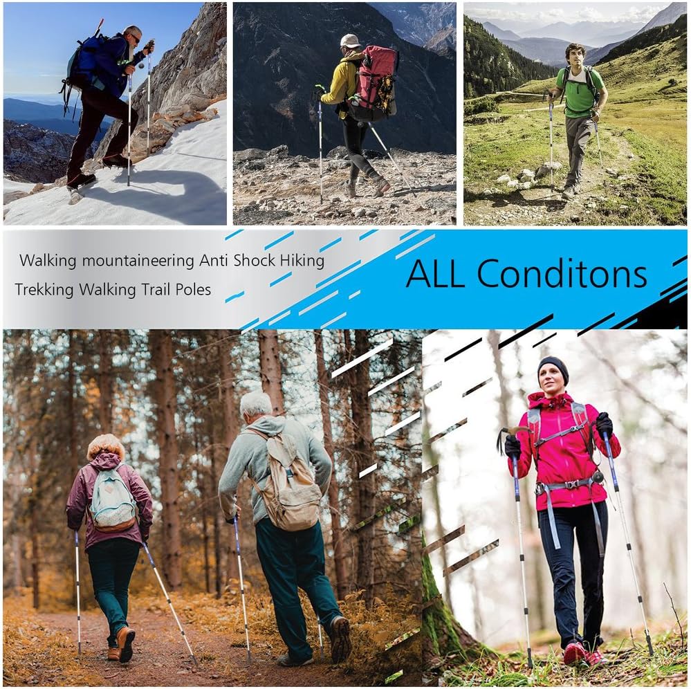 Cork Handle Retractable Aviation Aluminum Alloy Alpenstock Adjustable Telescopic Pole Anti Shock Walking Hiking Stick