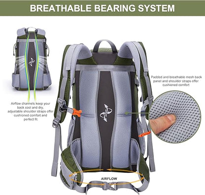 40L Hiking Backpacks Trekking Rucksack with Rain Cover Light Daypacks for Travel Camping Climbing Mountaineer Outdoor Sport