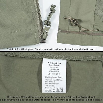 Men's Tactical Jacket Military Softshell Army Ranger Green Lightweight Heavy Nylon PCU LVL5
