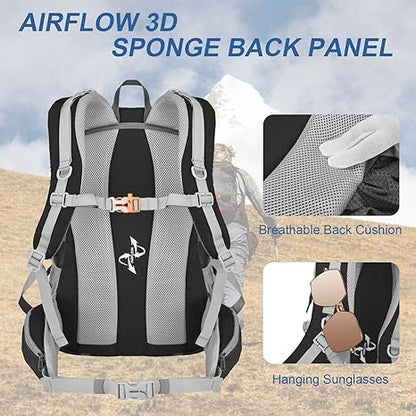 Hiking Backpack, 40L Lightweight Camping Backpack with Rain Cover, Water Resistant Large Hiking Bag Outdoor Travel Daypack for Men Women