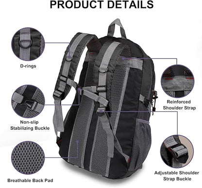 Hiking Backpack,40L Waterproof Lightweight Backpack for Hiking Camping Outdoor Sports,Travel Daypack Men Women