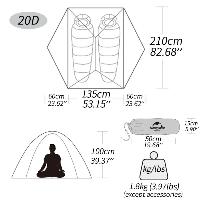 20D Ultralight Outdoor Camping tent