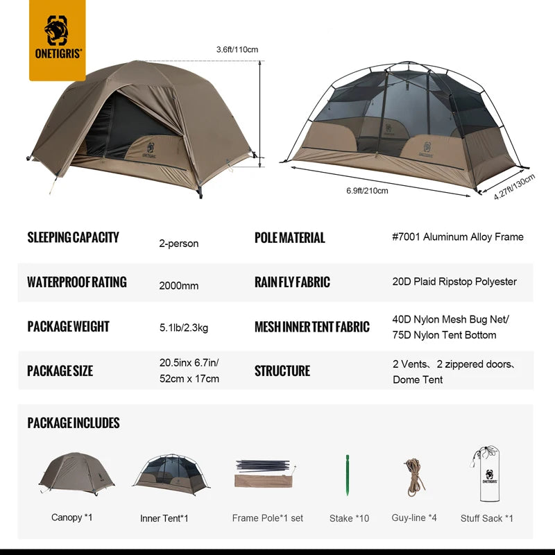 OneTigris COSMITTO 2.0 Backpacking Tent